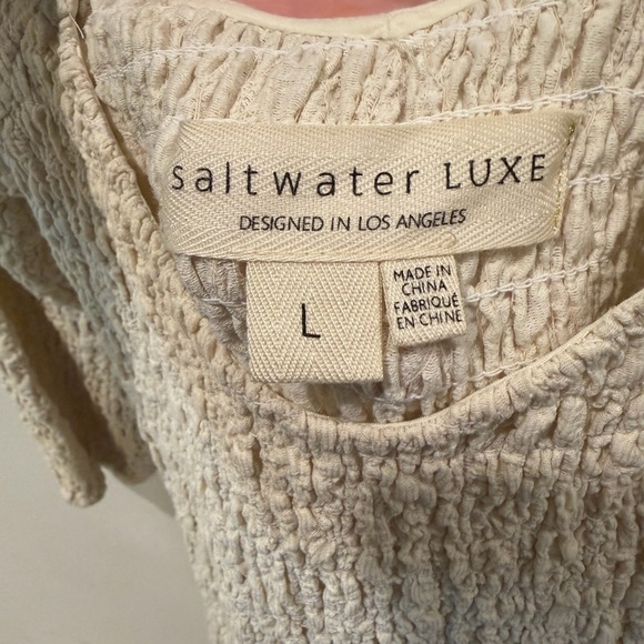 Saltwater Luxe Natural Lane Mini Dress • Coastal Boho Cottagecore Large - Picture 6 of 7